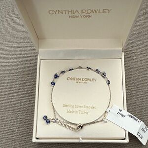 Cynthia Rowley Sterling Silver Bracelet with Evil Eye Details